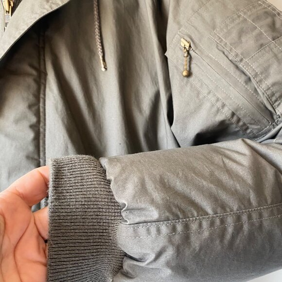 Adventure Gear Mens Size L Down Puffer Jacket Parka Hood Green Pockets Aviator - Picture 13 of 14